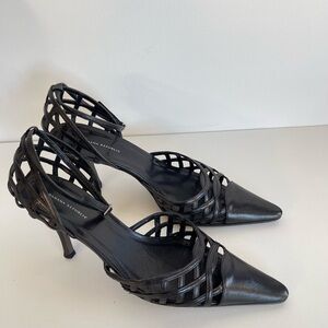 Banana Republic Black Heels with Intricate Cut-Out Design and Stiletto Heel
